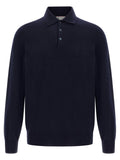 Brunello Cucinelli Blue Cashmere Polo Shirt