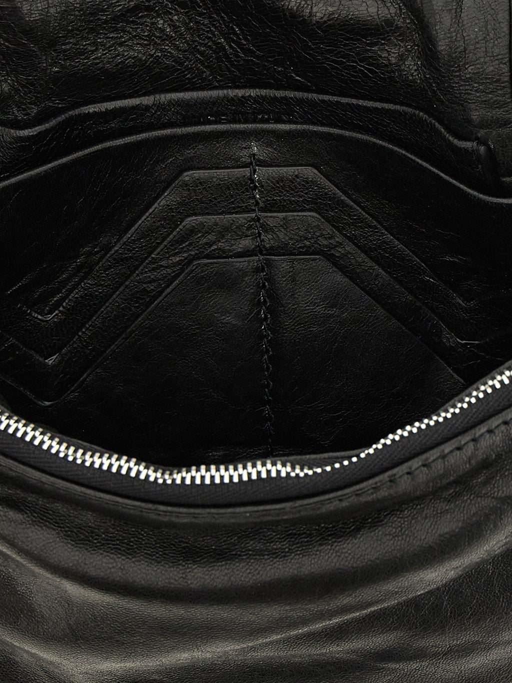 Rick Owens Black Lamb Leather Clutch Bag