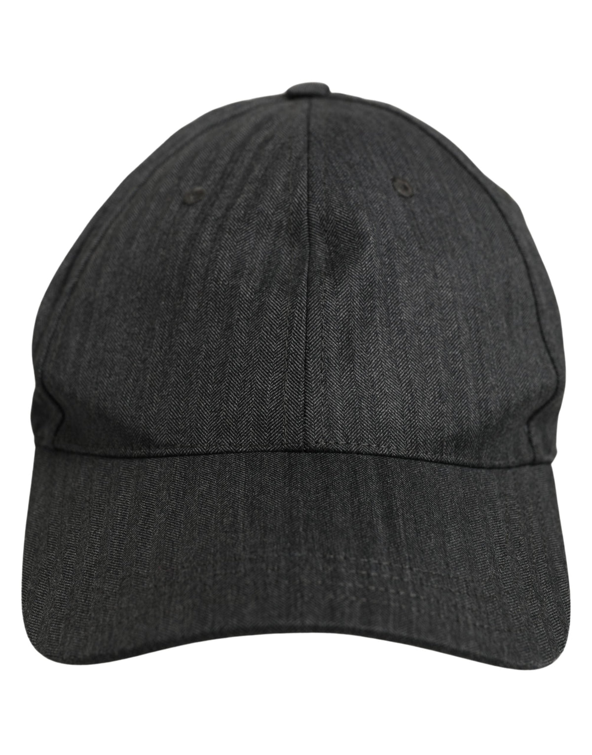 Dolce & Gabbana Men Dark Gray Herringbone Baseball Cap Hat