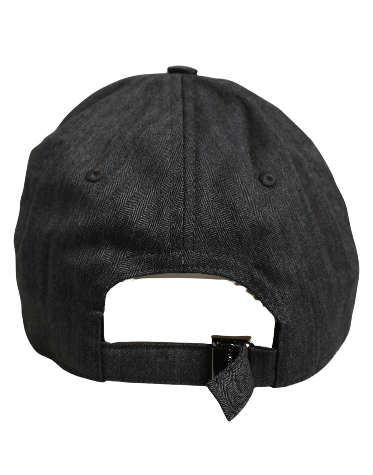 Dolce & Gabbana Men Dark Gray Herringbone Baseball Cap Hat
