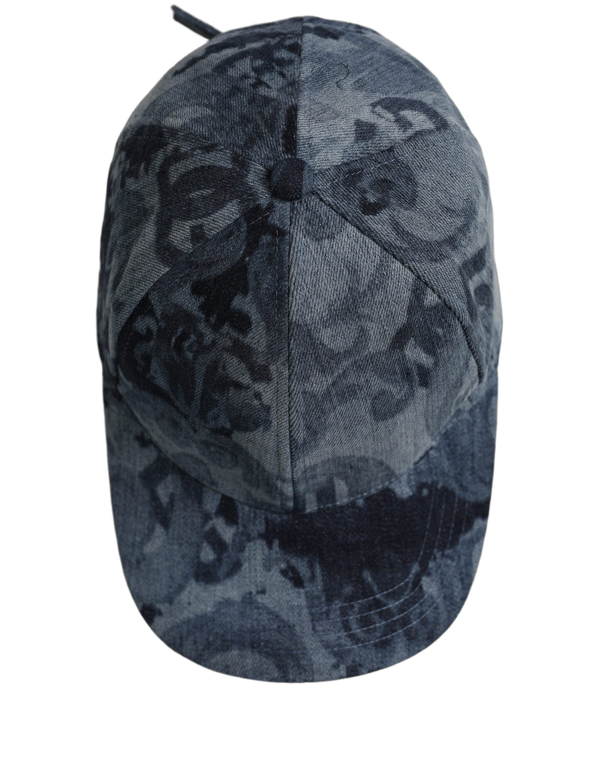 Dolce & Gabbana Men Blue All Over Logo Cotton Baseball Cap Hat