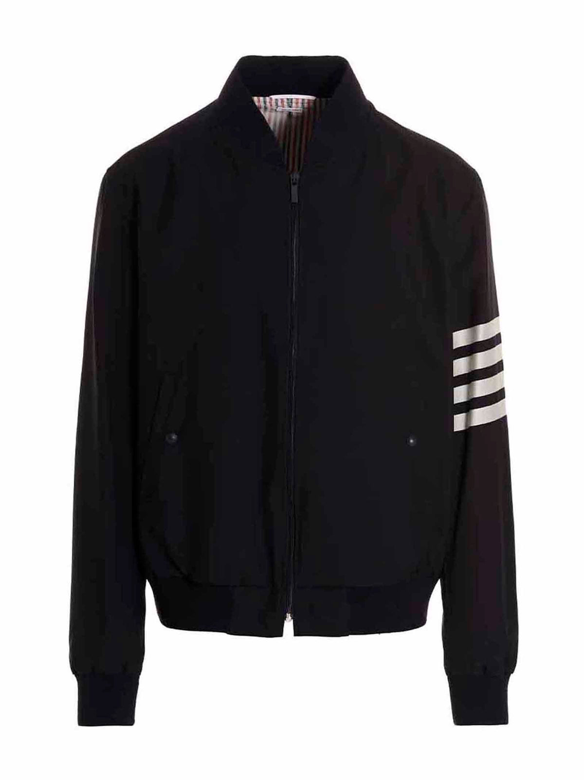 Thom Browne Blue Wool Bomber