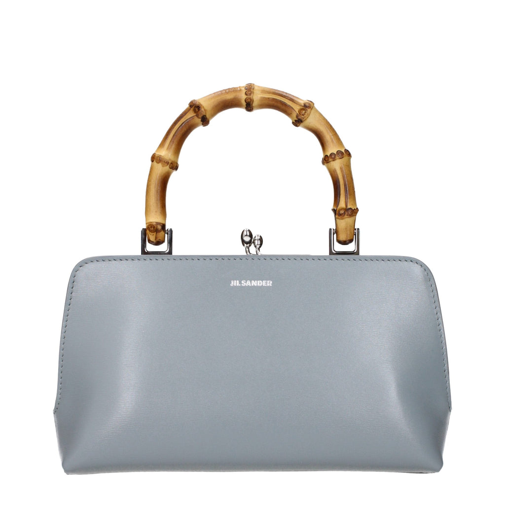 Jil Sander Gray Leather Handbag