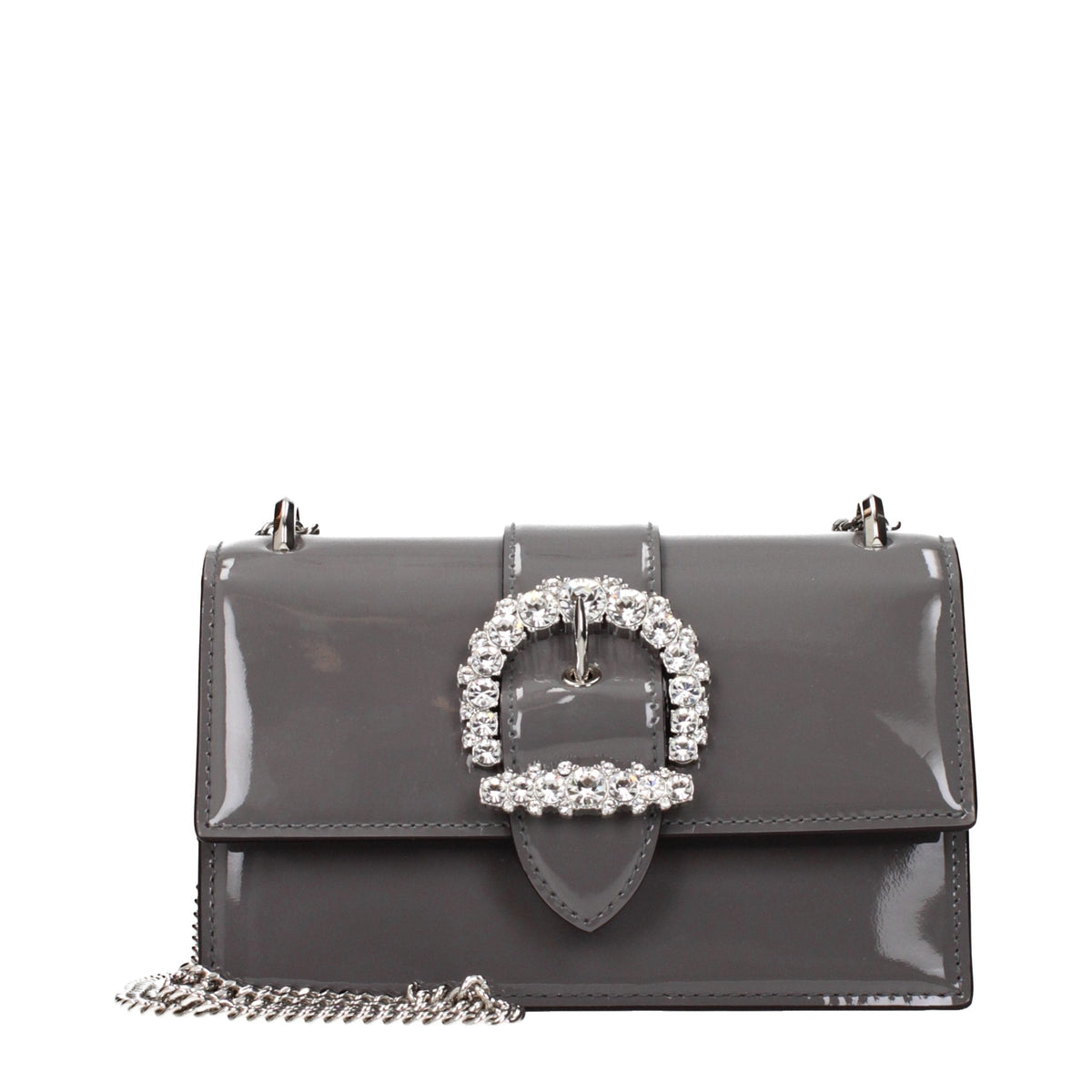 Jimmy Choo Gray Leather Shoulder Bag