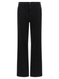 Mother Denim Black Cotton Flared Jeans