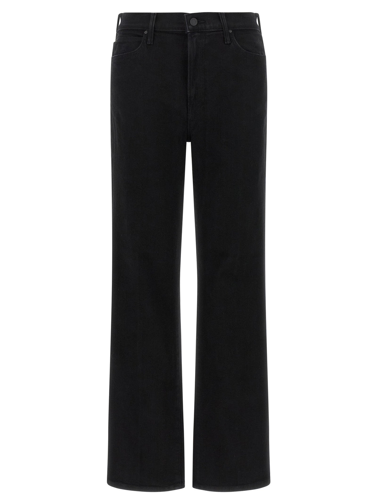 Mother Denim Black Cotton Flared Jeans