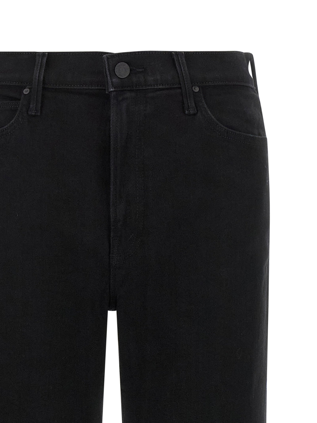 Mother Denim Black Cotton Flared Jeans