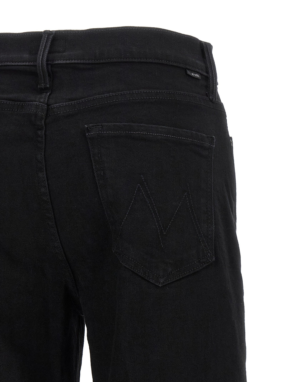 Mother Denim Black Cotton Flared Jeans