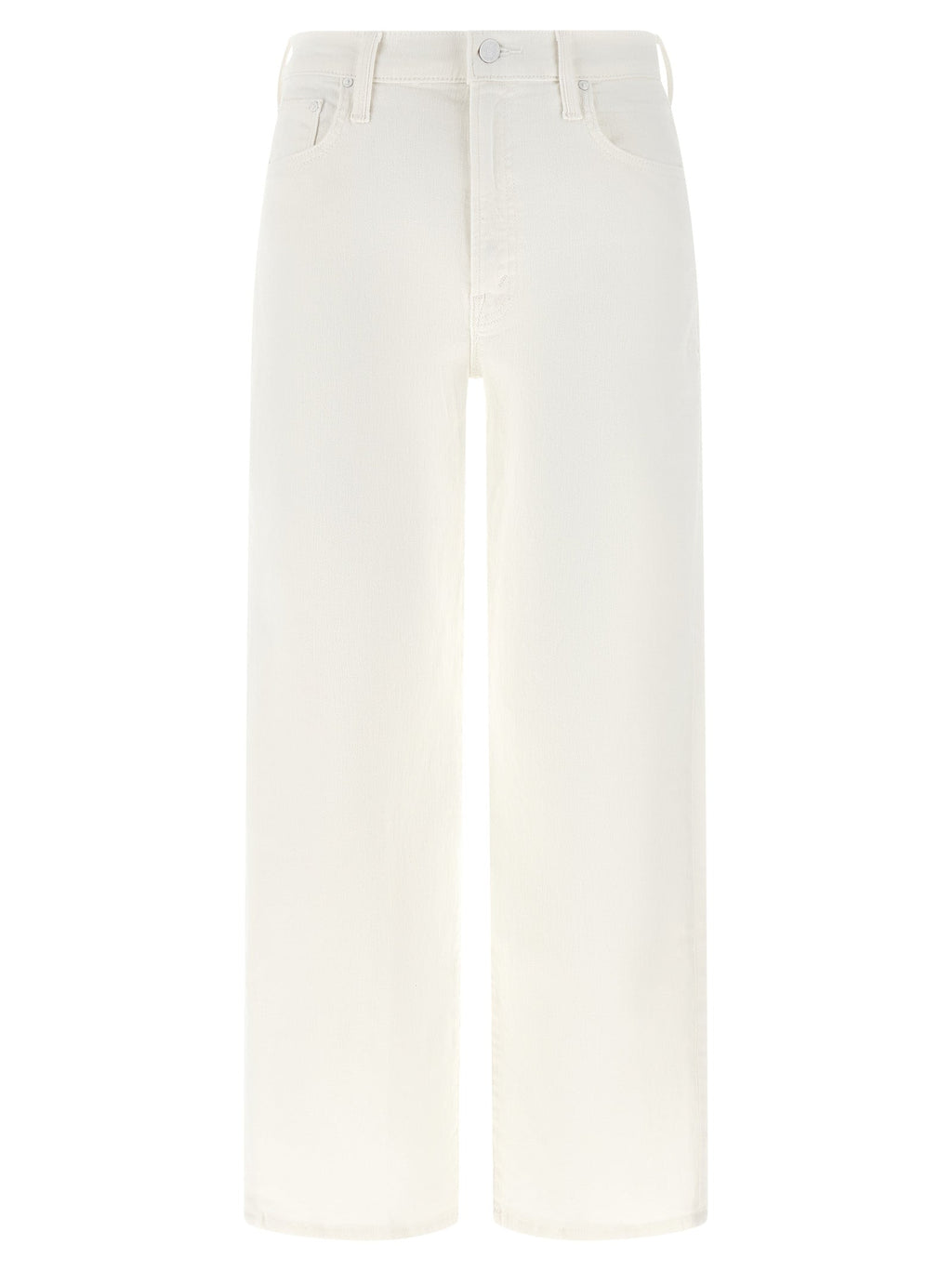Mother Denim White Cotton Straight-Leg Jeans
