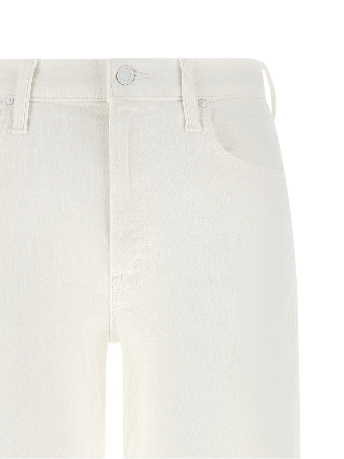 Mother Denim White Cotton Straight-Leg Jeans