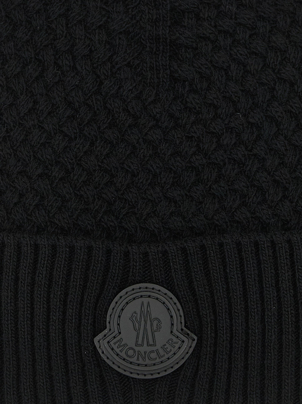 Moncler Black Leather Beanie