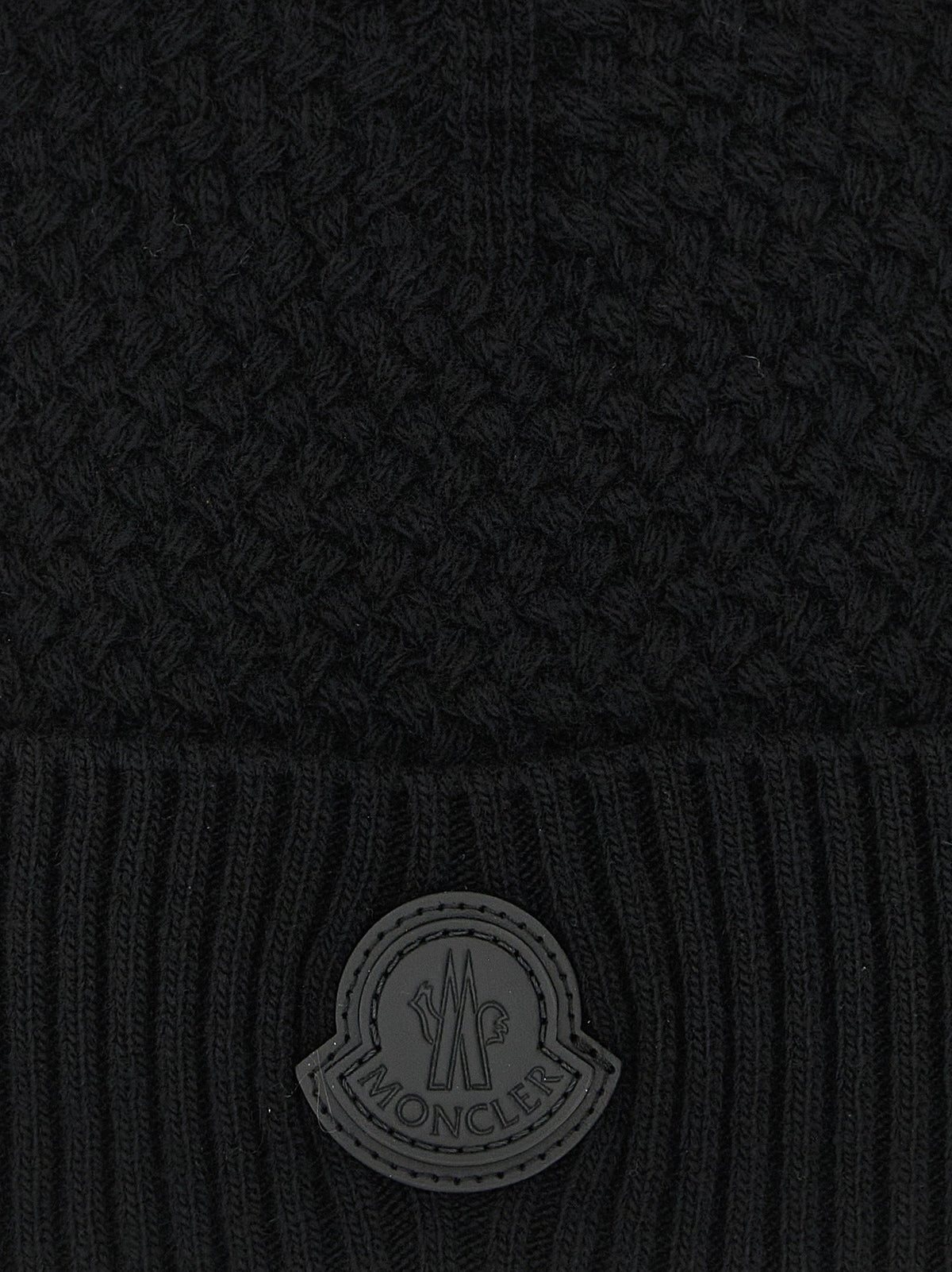 Moncler Black Leather Beanie