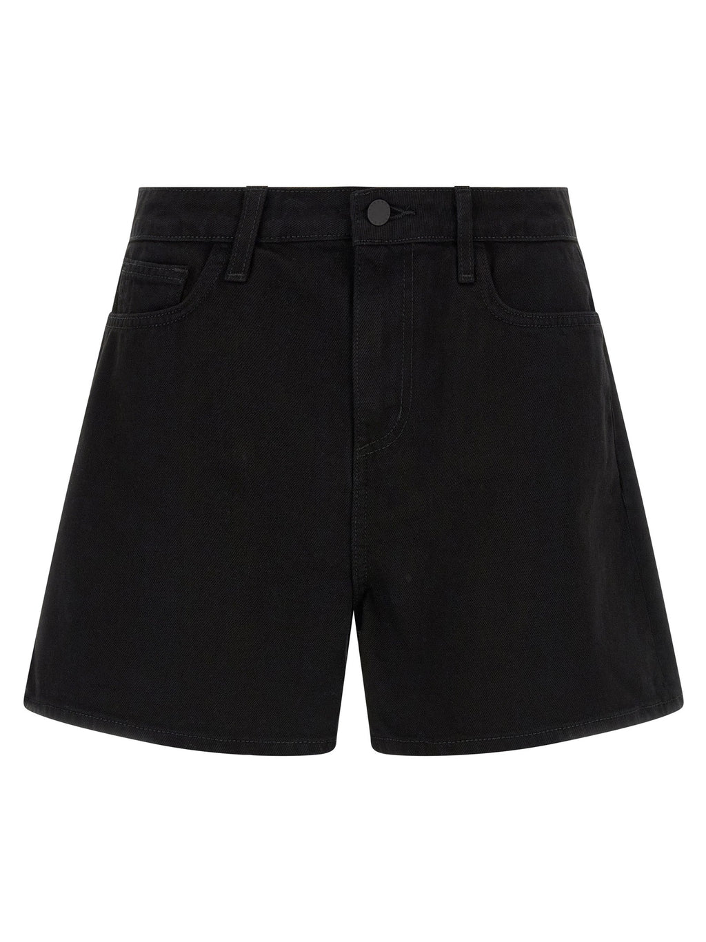 L'Agence Black Cotton Bermuda Shorts