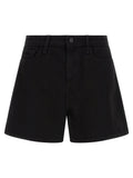 L'Agence Black Cotton Bermuda Shorts