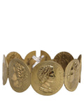Dolce & Gabbana Gold Tone Brass Coin Metal Waist Cintura Belt