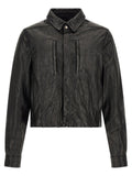 Rick Owens Black Lamb Leather Leather Jacket