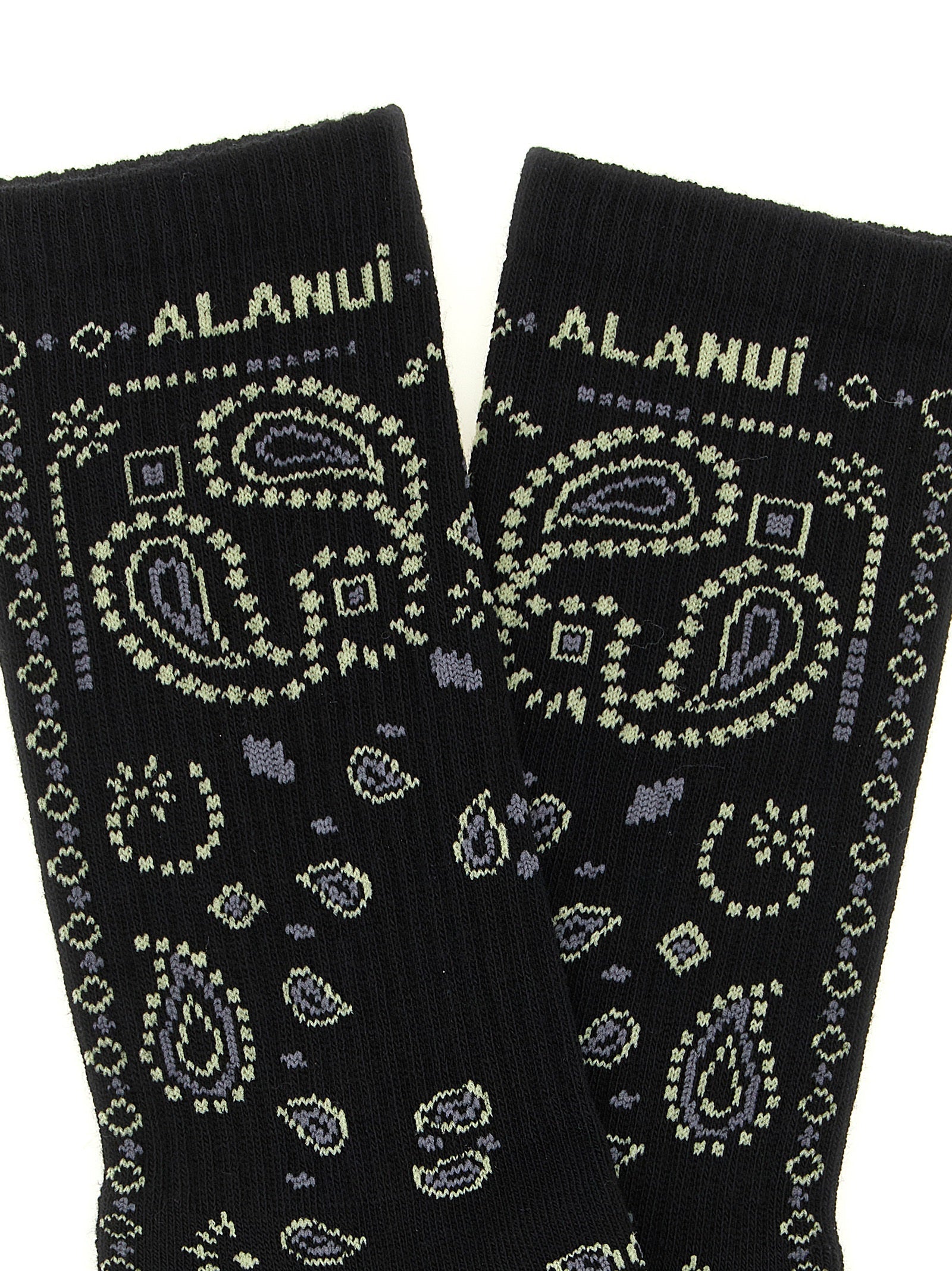 Alanui Black Cotton Socks