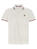 Moncler White Cotton Polo Shirt