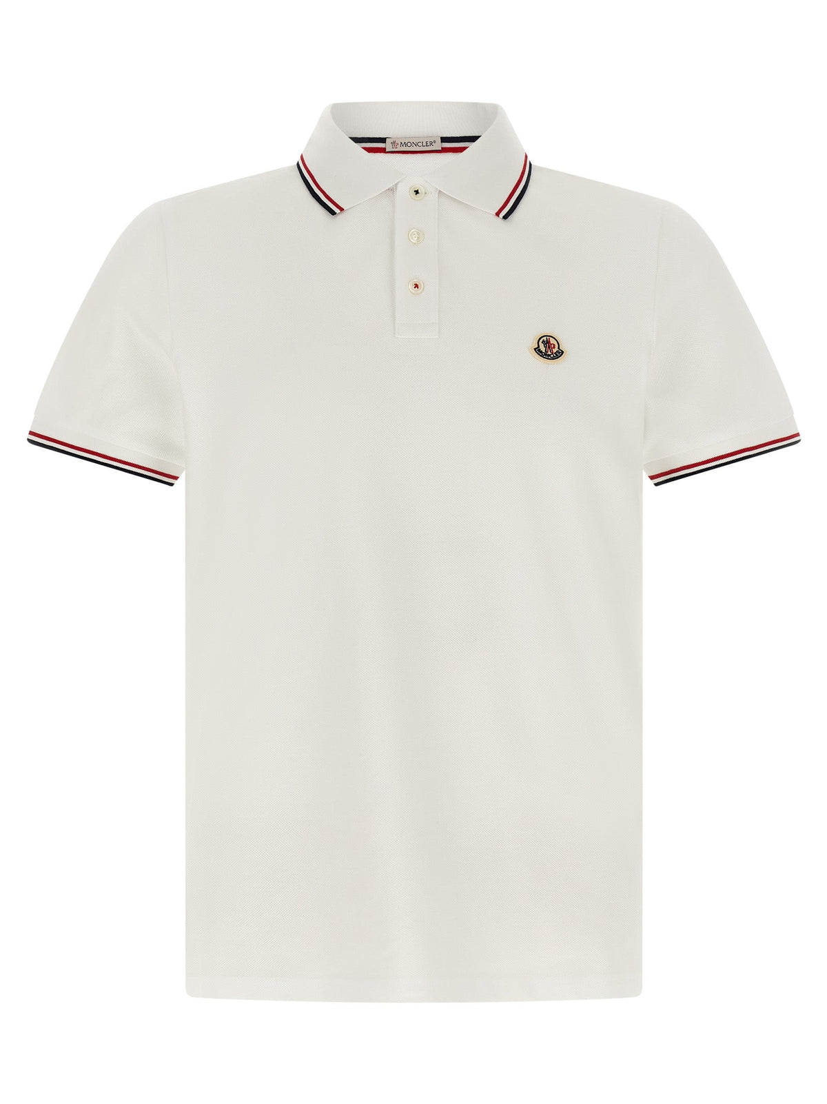 Moncler White Cotton Polo Shirt