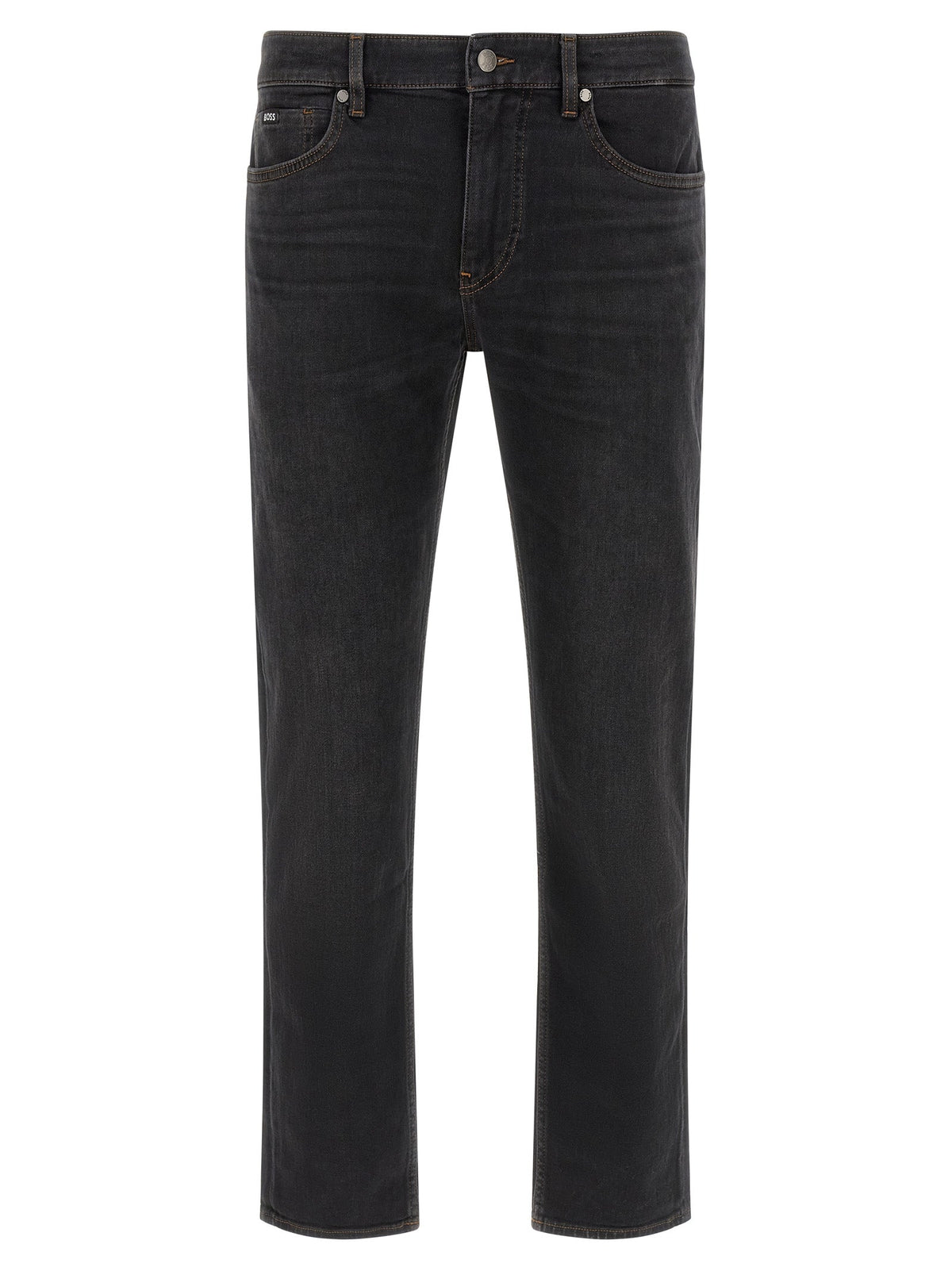 Hugo Boss Black Cotton Straight-Leg Jeans