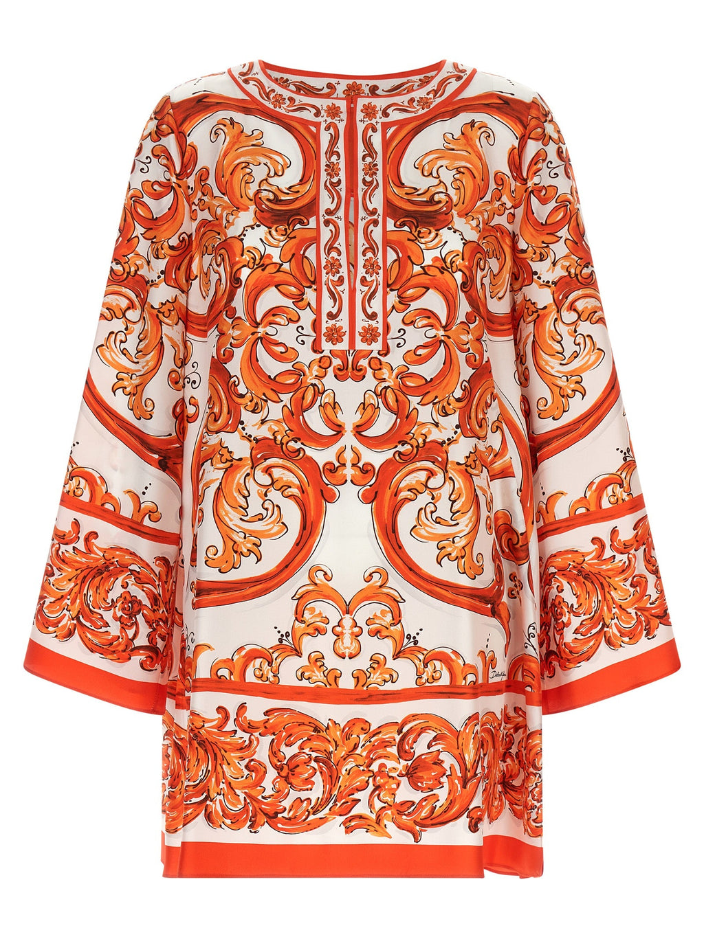 Dolce & Gabbana Orange Silk Short Dress