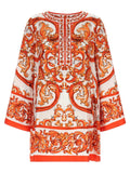 Dolce & Gabbana Orange Silk Short Dress