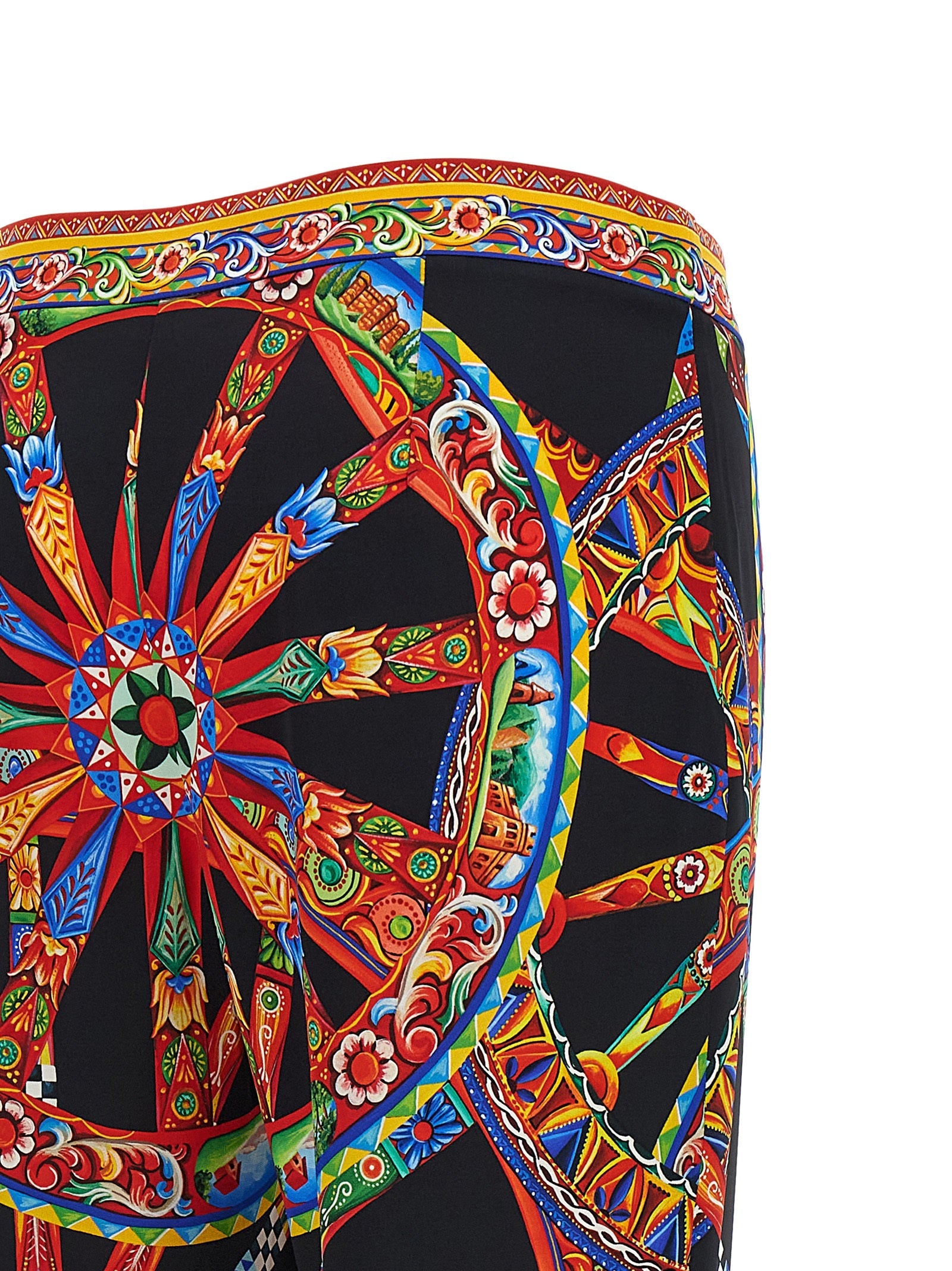 Dolce & Gabbana Multicolor Silk Flared Pants