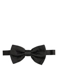 Dolce & Gabbana Men Black Polka Dot Silk Adjustable Neck Papillon Bow Tie