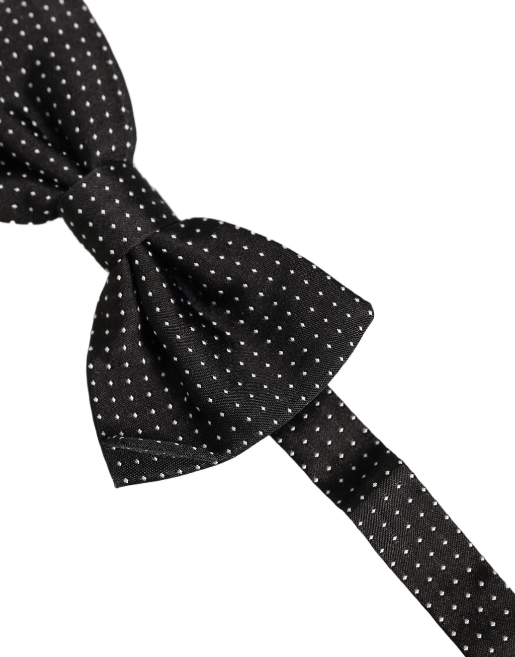 Dolce & Gabbana Men Black Polka Dot Silk Adjustable Neck Papillon Bow Tie