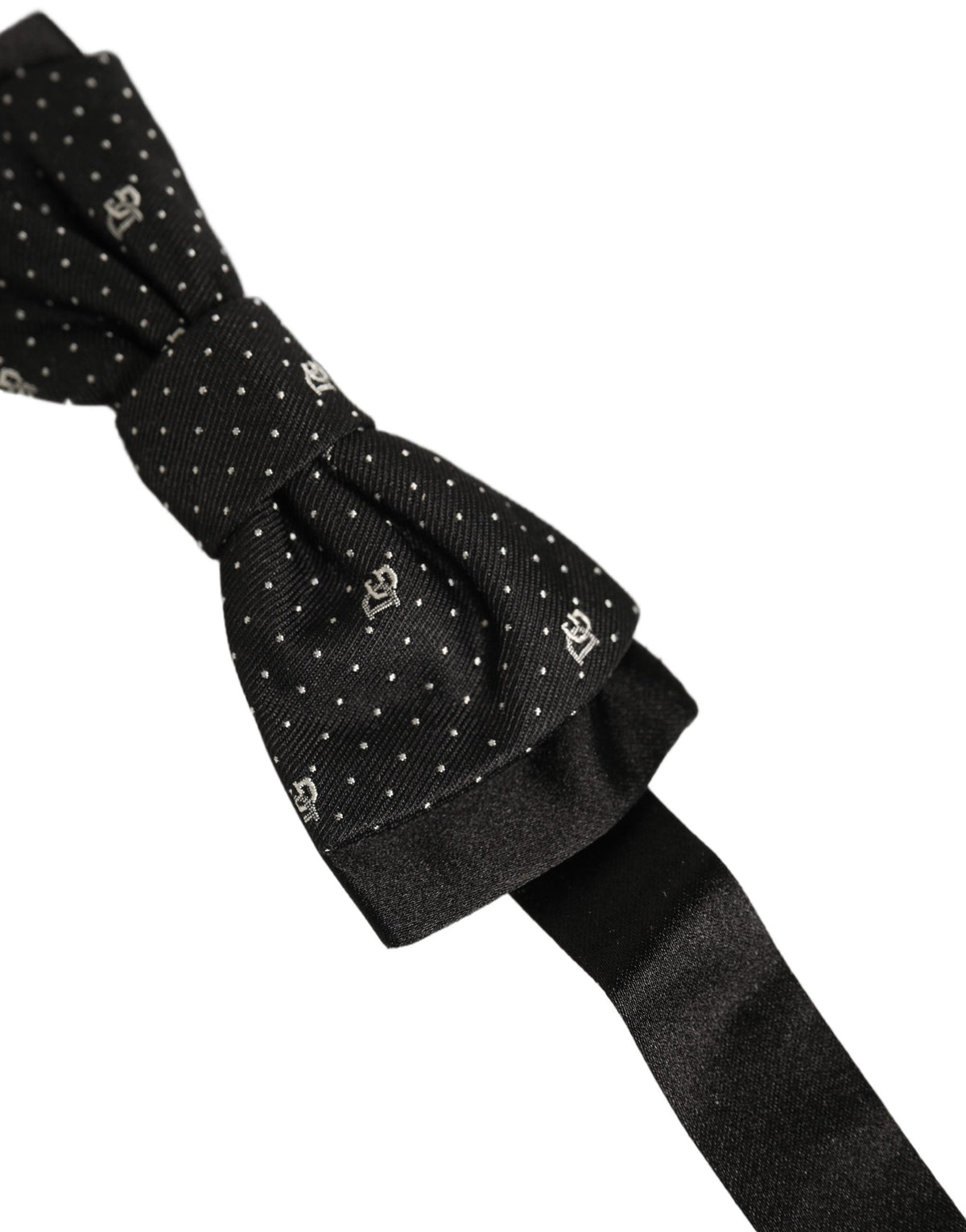 Dolce & Gabbana Men Black DG Polka Dot Adjustable Neck Papillon Bow Tie