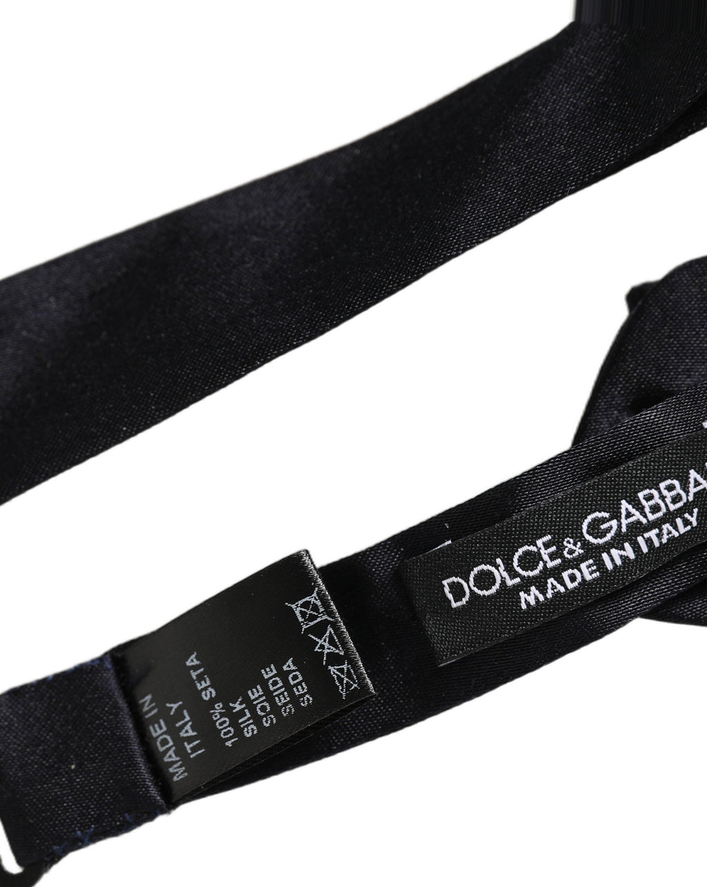 Dolce & Gabbana Men Dark Blue 100% Silk Adjustable Neck Papillon Bow Tie