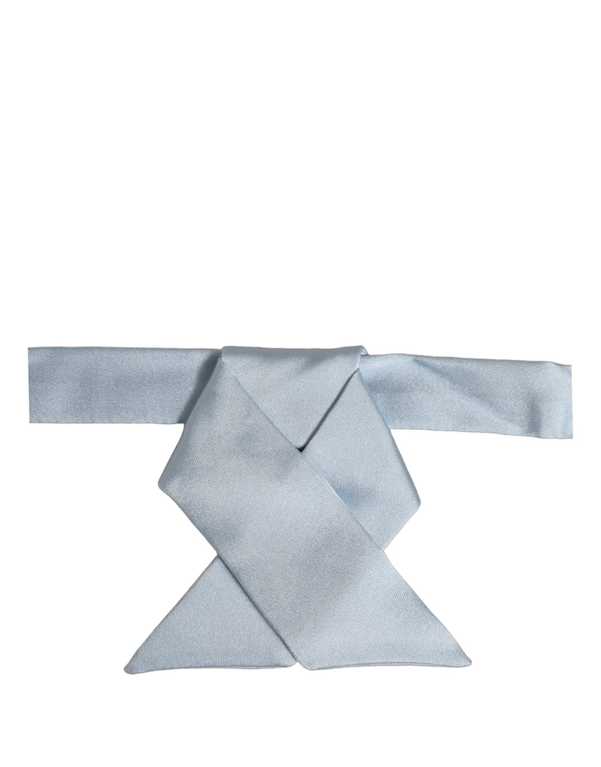 Dolce & Gabbana Men Light Blue SIlk Adjustable Neck Papillon Bow Tie