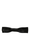 Dolce & Gabbana Men Black 100% SIlk Adjustable Neck Papillon Bow Tie