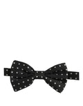 Dolce & Gabbana Black White Polka Dot Adjustable Neck Papillon Bow Tie