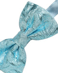 Dolce & Gabbana Light Blue Floral Brocade Adjustable Neck Papillon Bow Tie