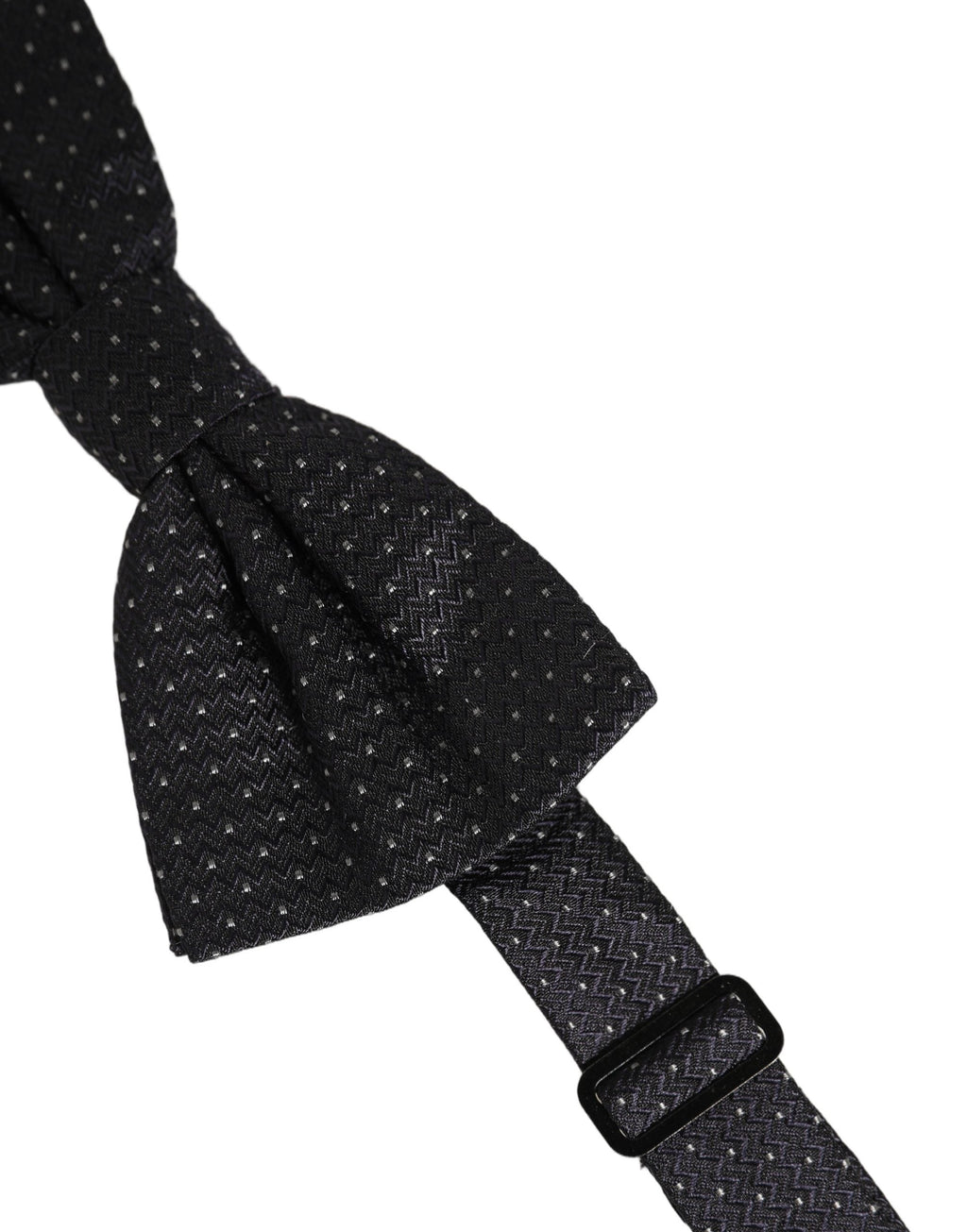 Dolce & Gabbana Dark Blue White Polka Dot Adjustable Neck Papillon Bow Tie