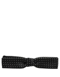 Dolce & Gabbana Black White Polka Dot Adjustable Neck Papillon Bow Tie