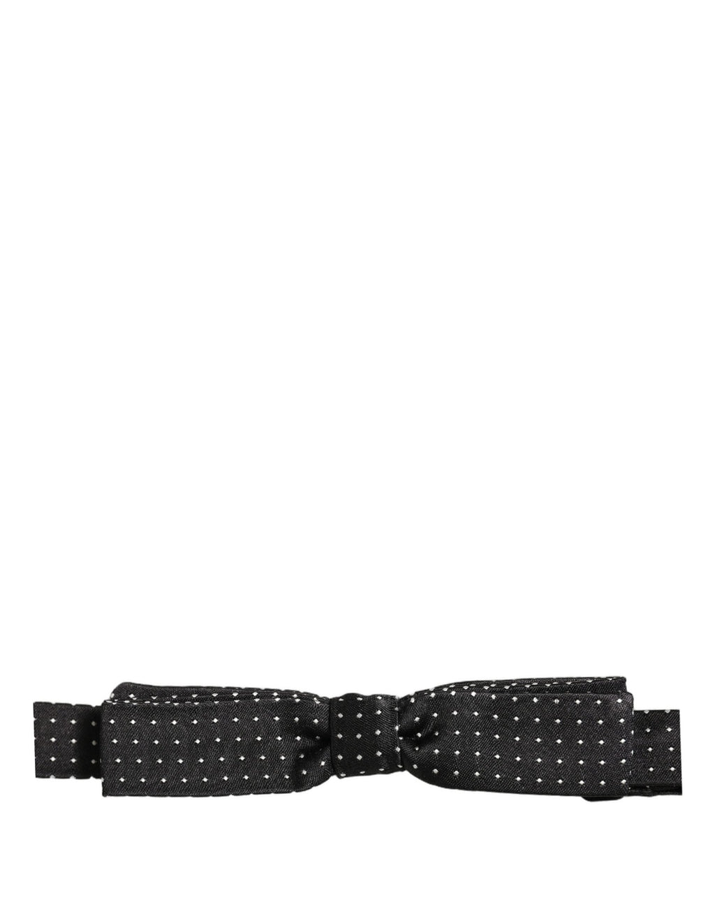 Dolce & Gabbana Black White Polka Dot Adjustable Neck Papillon Bow Tie