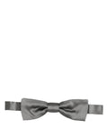Dolce & Gabbana Men Gray 100% Silk Adjustable Neck Papillon Bow Tie