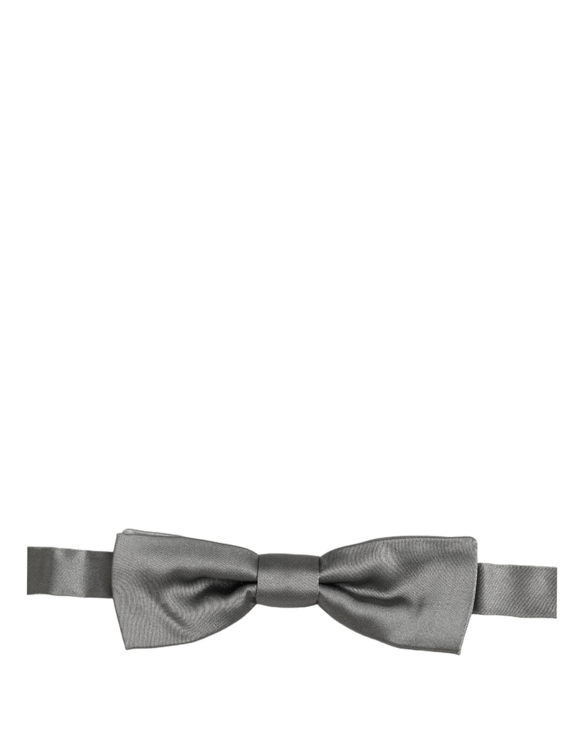 Dolce & Gabbana Men Gray 100% Silk Adjustable Neck Papillon Bow Tie