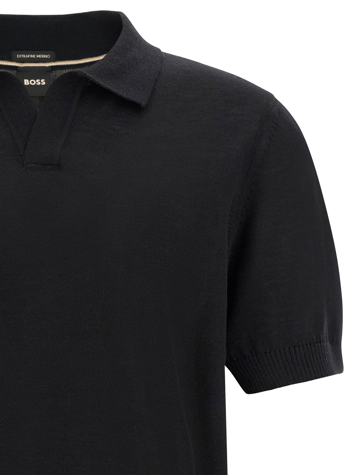 Hugo Boss Black Virgin Wool Polo Shirt
