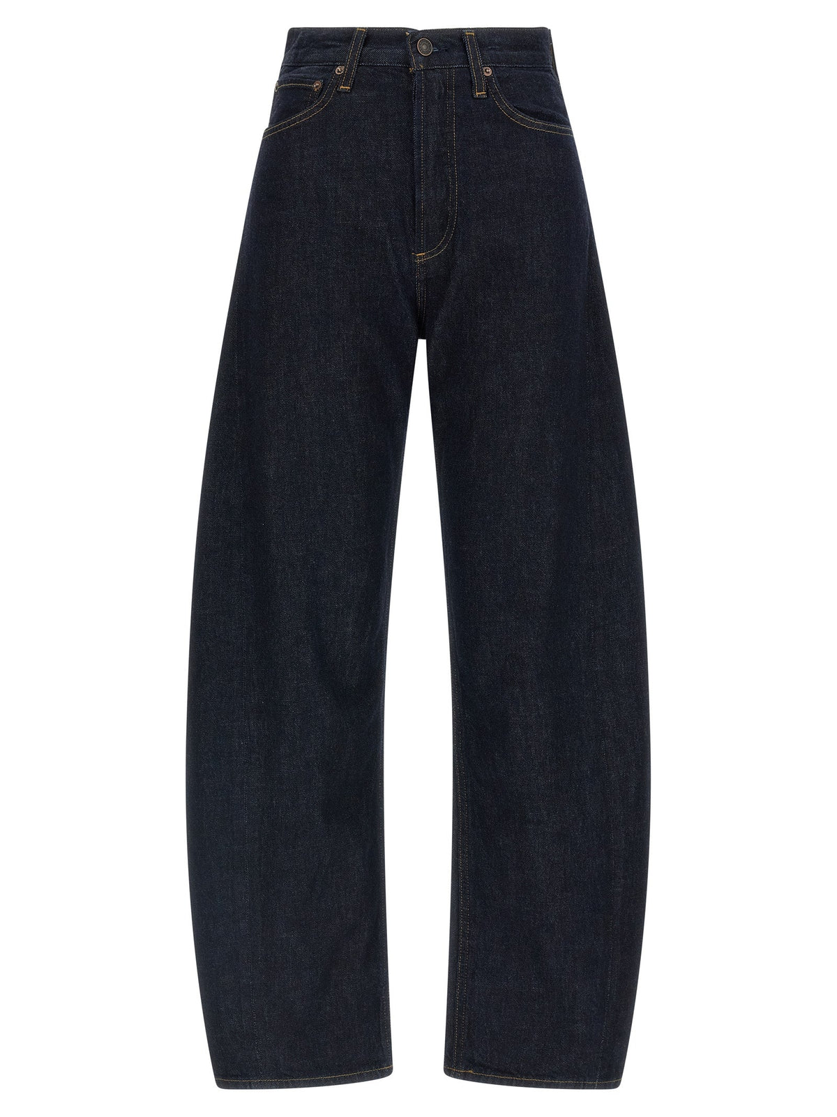 Agolde Blue Cotton High-Waisted Jean
