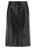 The Andamane Black Polyethylene Midi Skirt