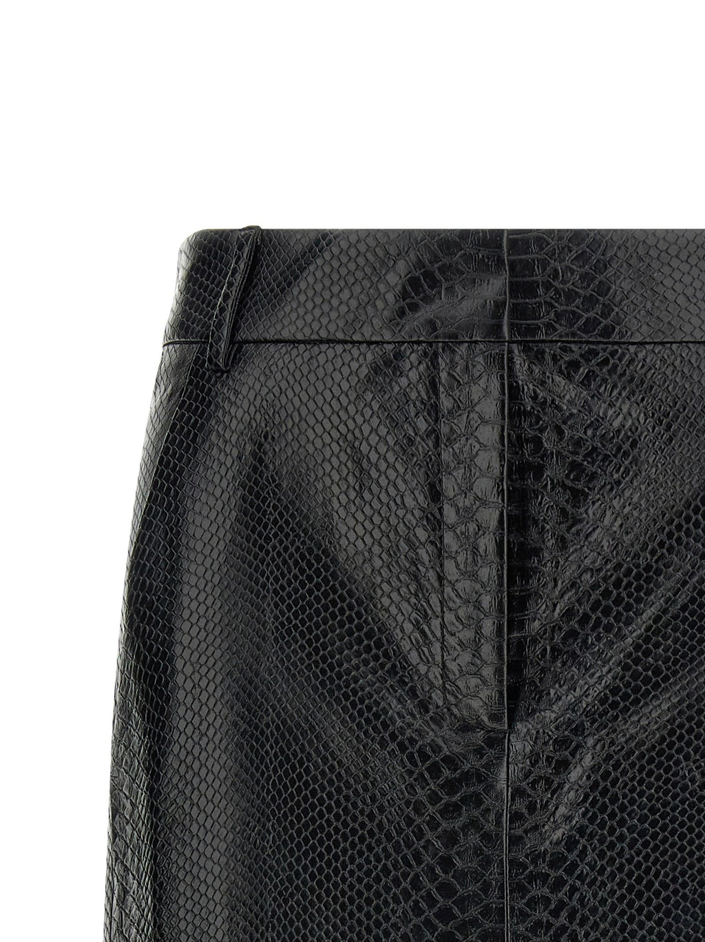 The Andamane Black Polyethylene Midi Skirt