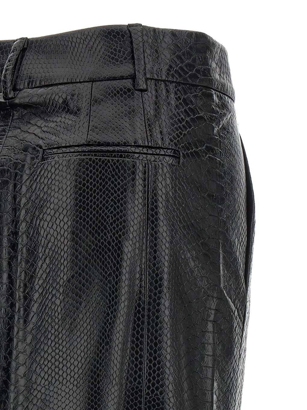 The Andamane Black Polyethylene Midi Skirt
