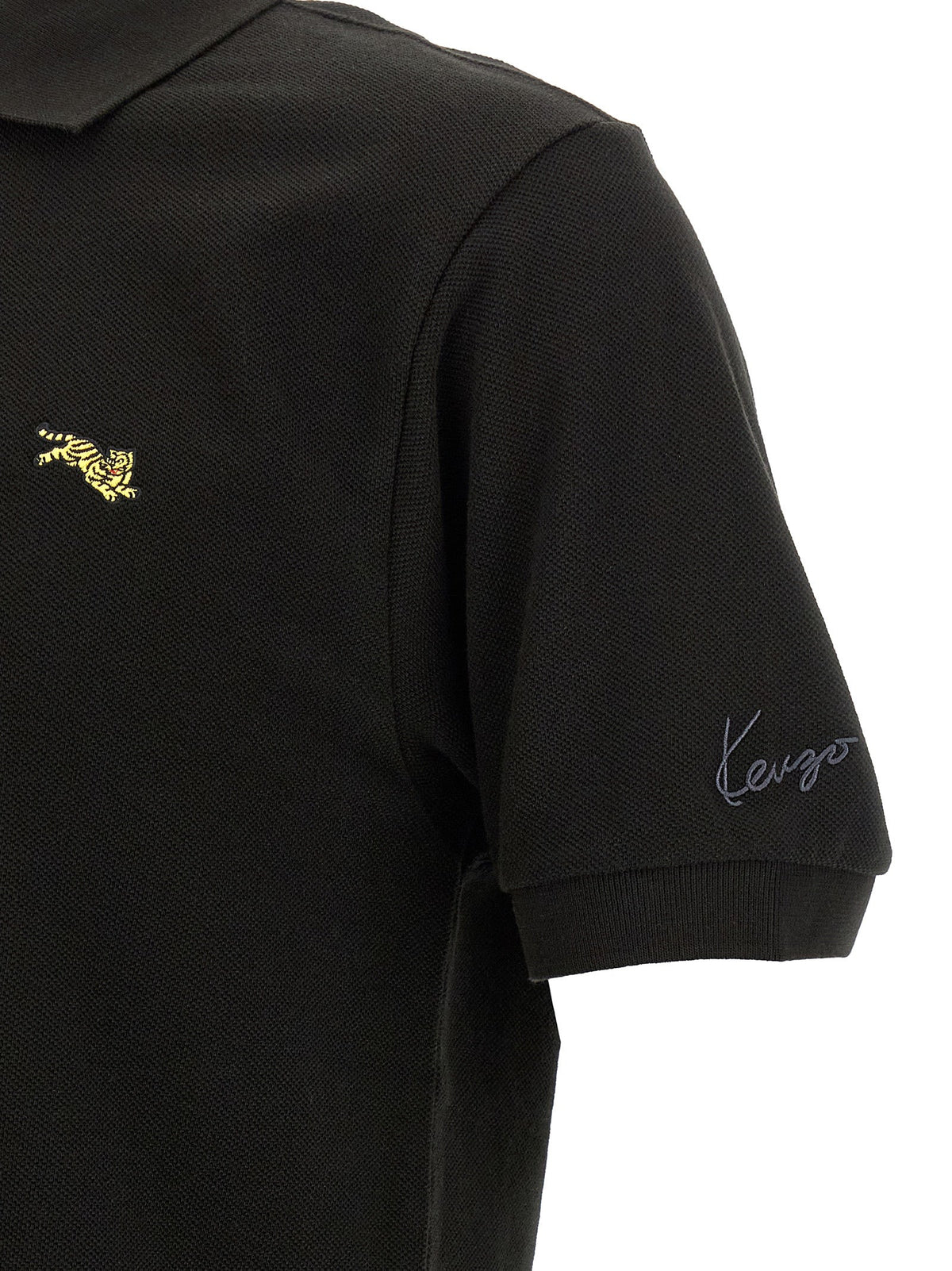 Kenzo Black Cotton Polo Shirt