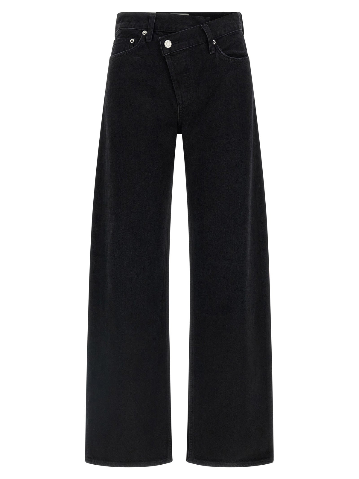 Agolde Black Cotton Relaxed Fit Jeans