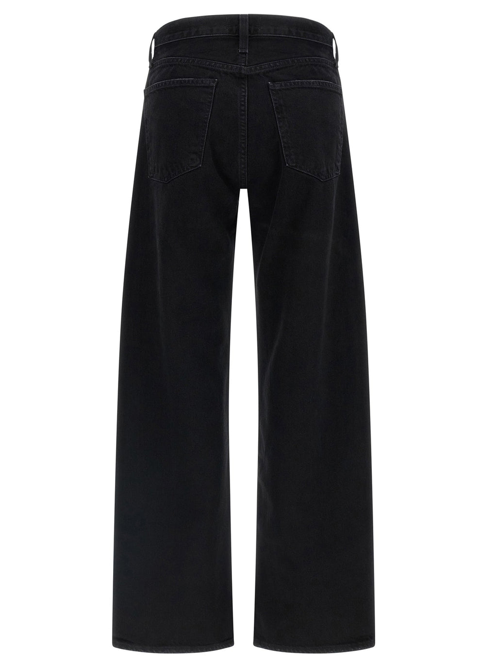 Agolde Black Cotton Relaxed Fit Jeans
