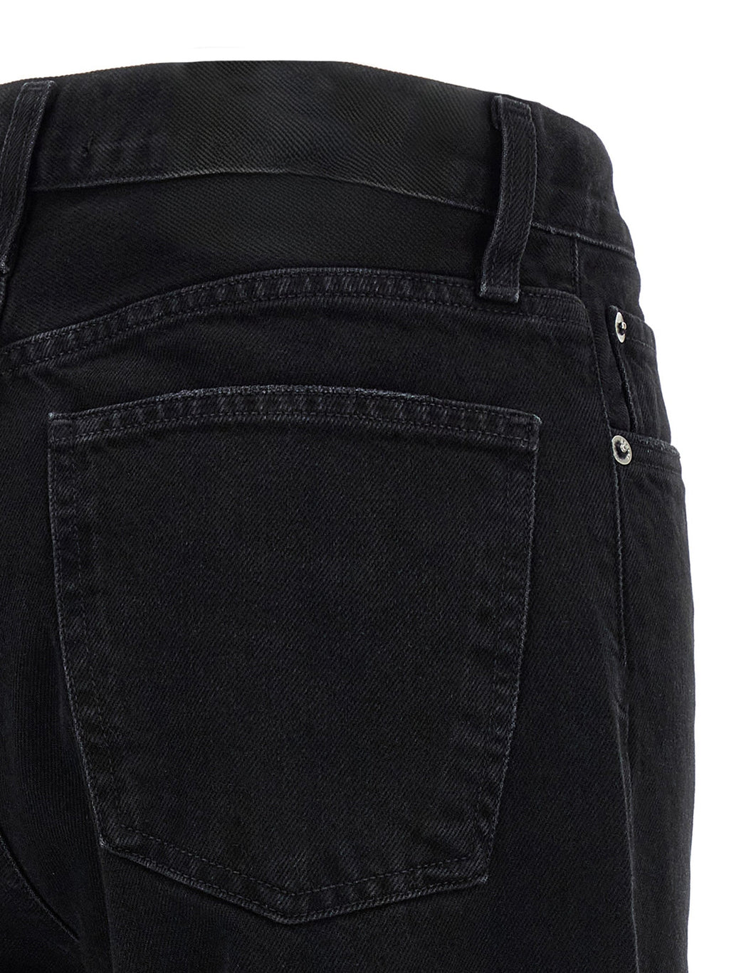 Agolde Black Cotton Relaxed Fit Jeans