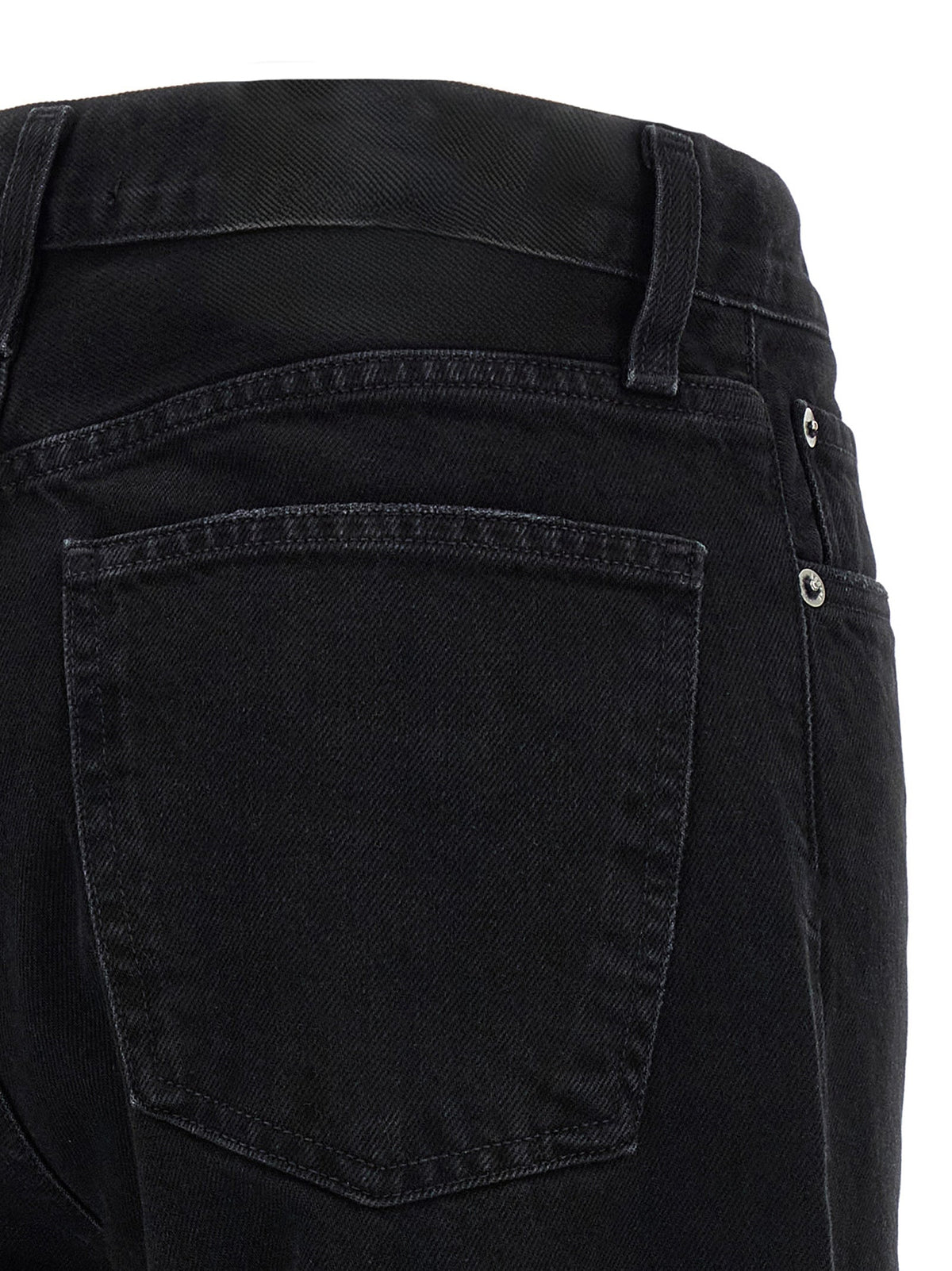 Agolde Black Cotton Relaxed Fit Jeans